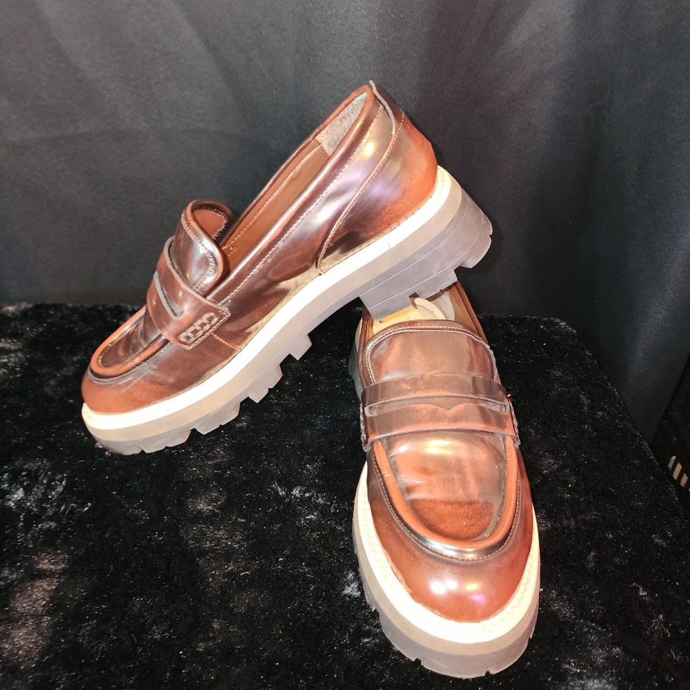 Gianni Bini Brown Size 8 Leather Oxford Loafers